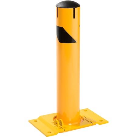 Global Industrial Steel Safety Bollard W/Chain Slots, Removable Base & Cap, 4.5ftftD x 24ftftH 670576